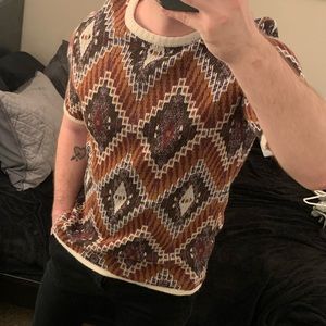 Asos Short Sleeve Print Sweater Shirt